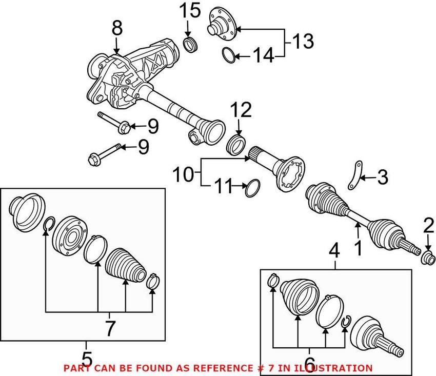 Audi VW CV Joint Boot Kit - Front Inner 7L0498201A